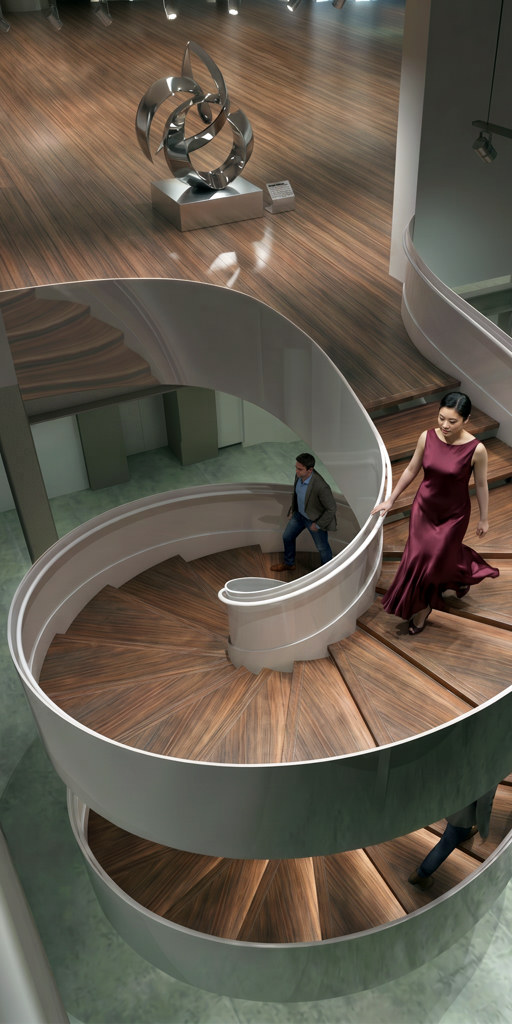 My Museum — spiral staircase interior rendering