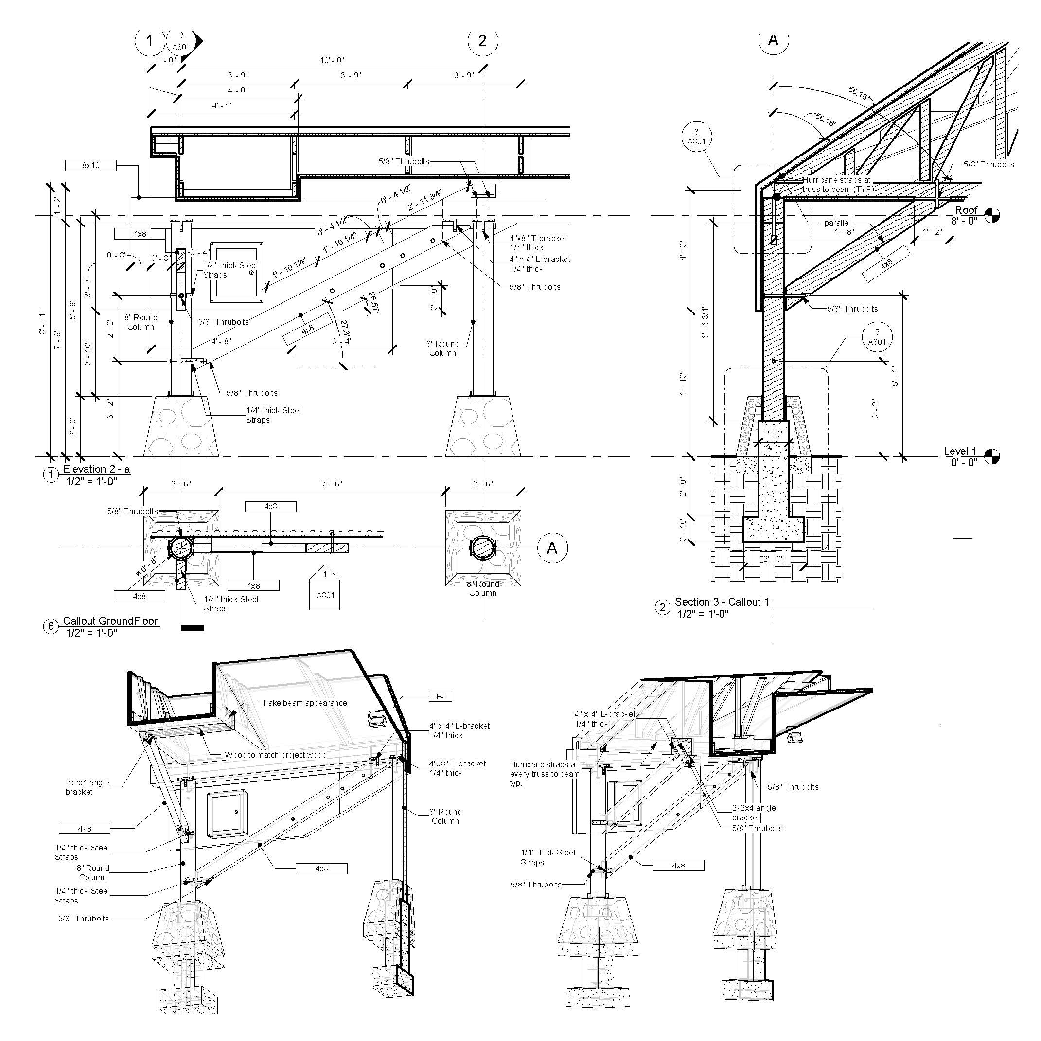 North Fork Ranch community pavilion Revit construction detail set