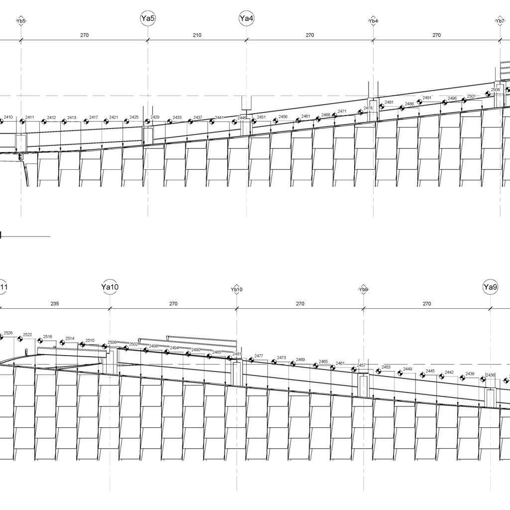 Facade setting-out point grid from Dynamo parametric model