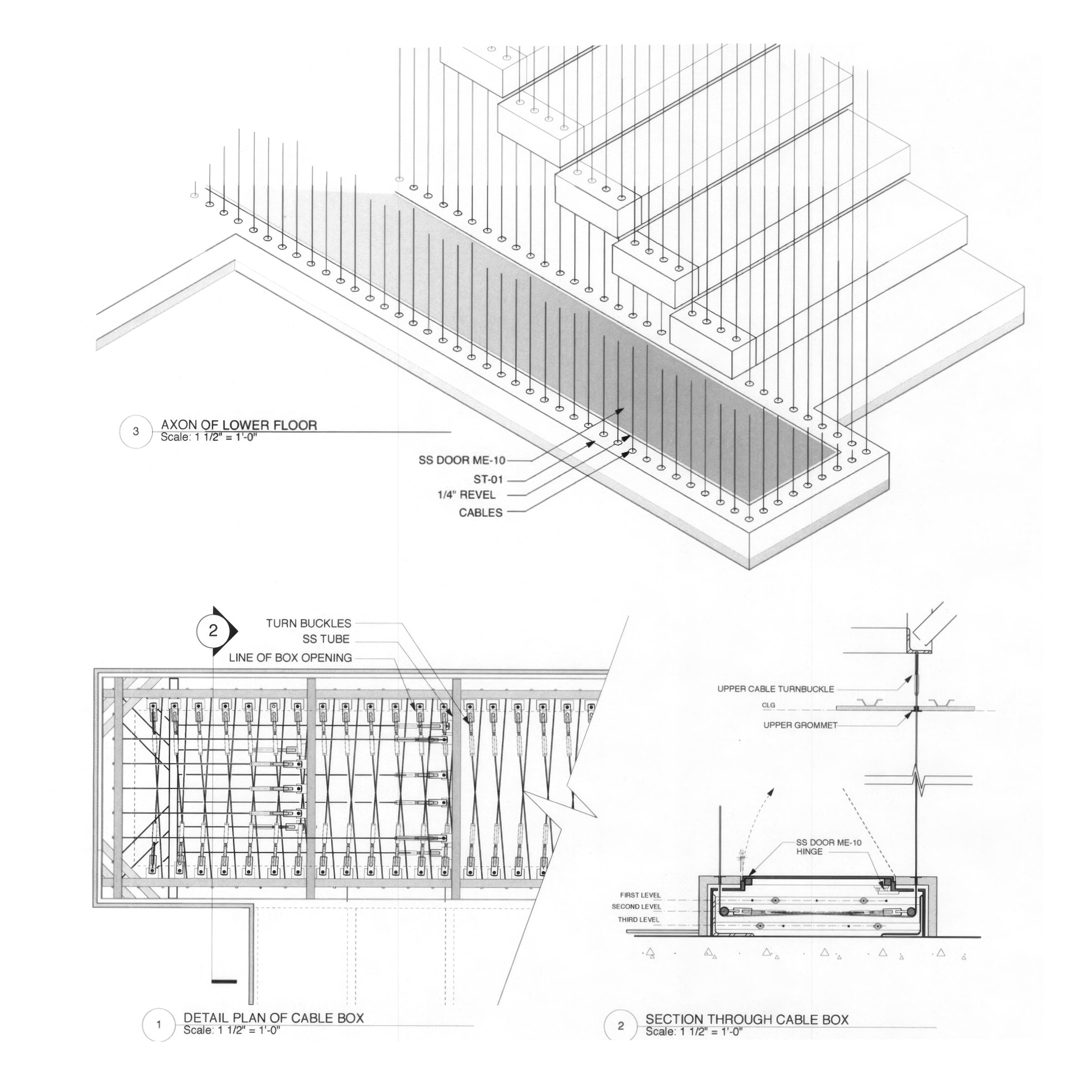 Legacy AutoCAD stair base cable system detail drawing