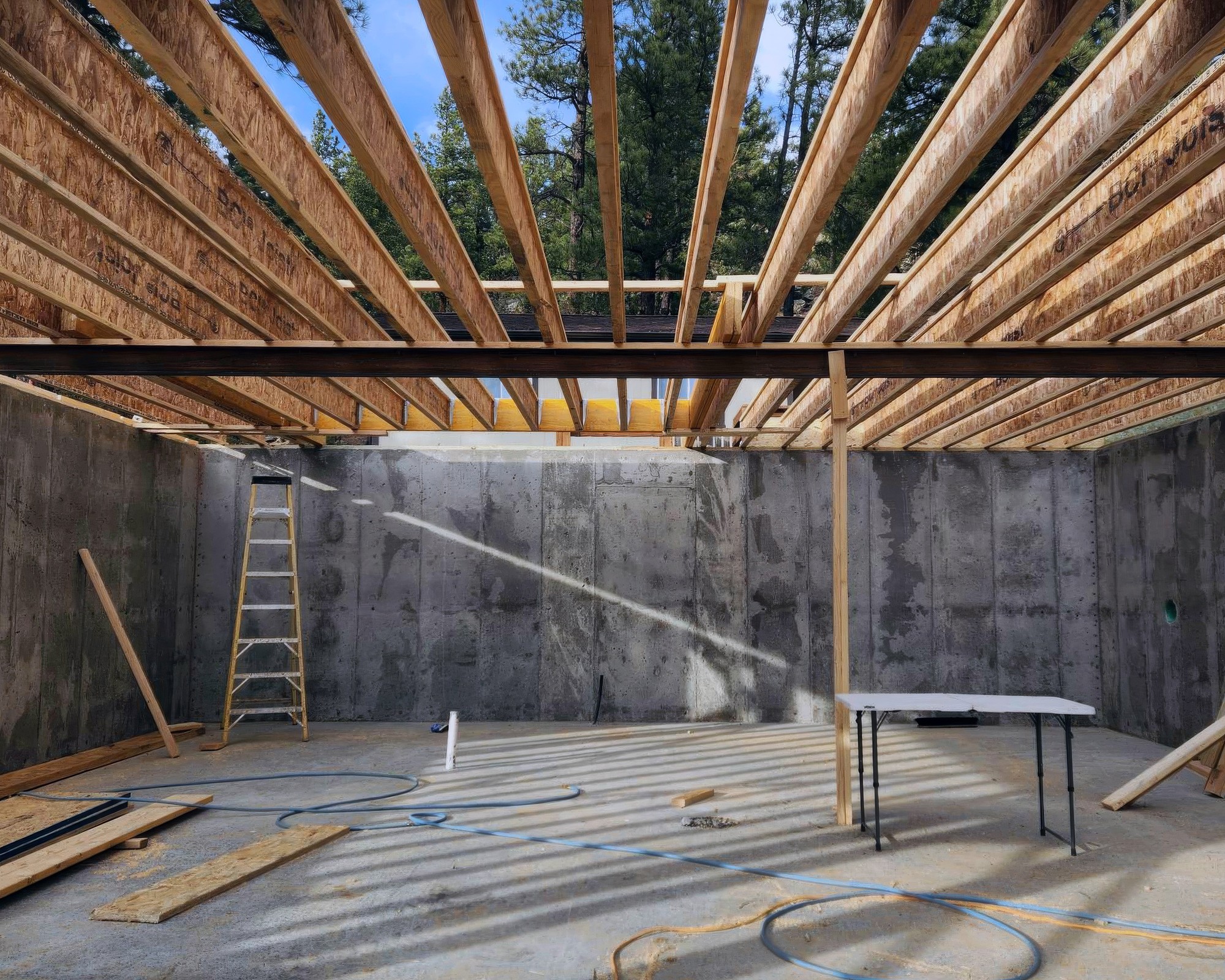 Rio Rancho house: conventional wood framing under construction