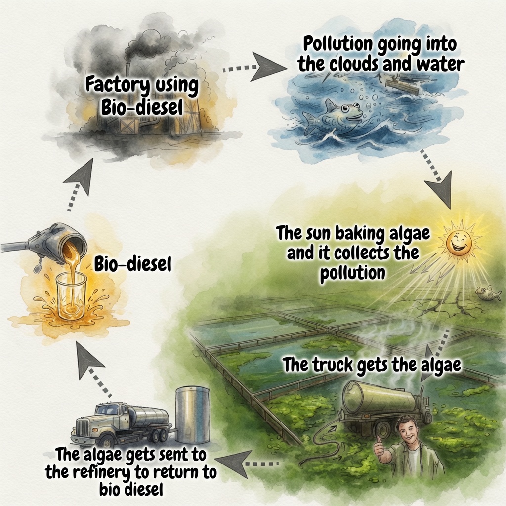 Network loop diagram — bio-diesel and algae closed loop